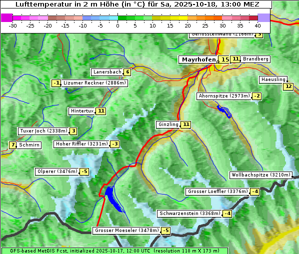 Temperatur, 18. 10. 2025