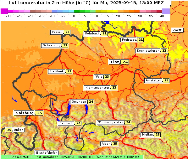 Temperatur, 15. 9. 2025