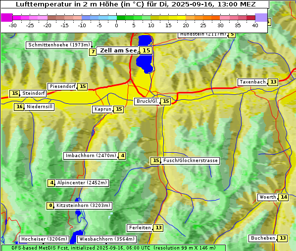 Temperatur, 16. 9. 2025