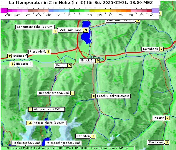 Temperatur, 21. 12. 2025