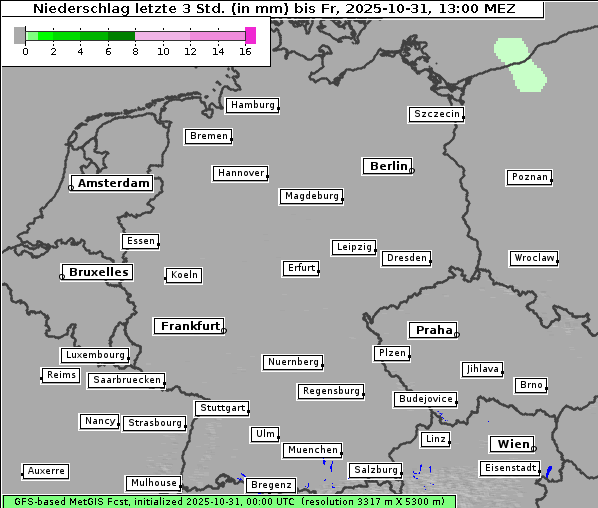 Niederschlag, 31. 10. 2025