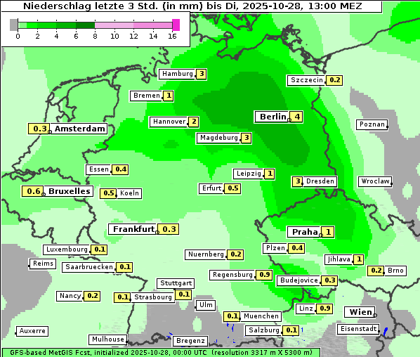 Niederschlag, 28. 10. 2025