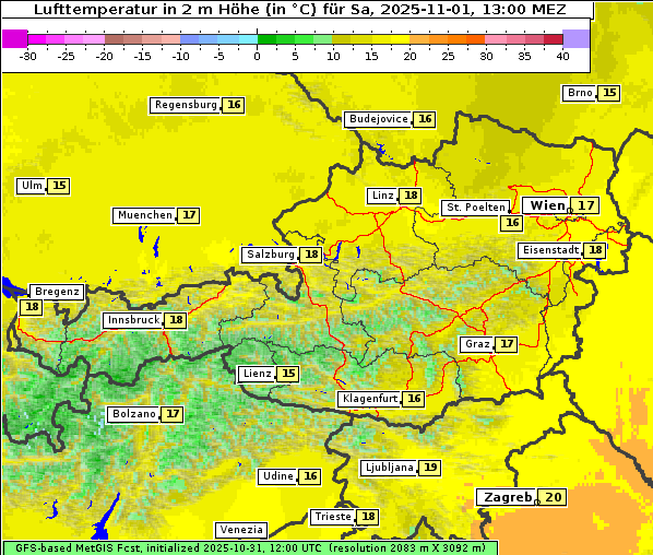 Temperatur, 1. 11. 2025