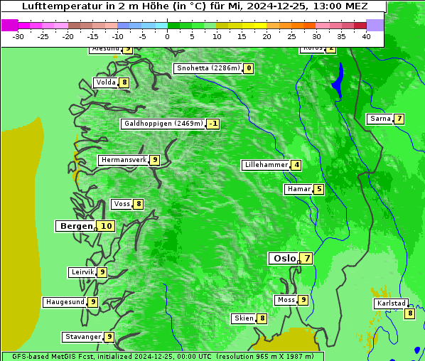 Temperatur, 25. 12. 2024