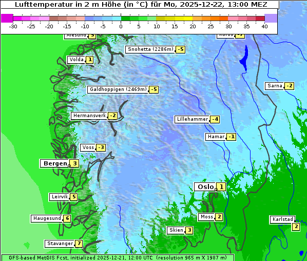 Temperatur, 22. 12. 2025
