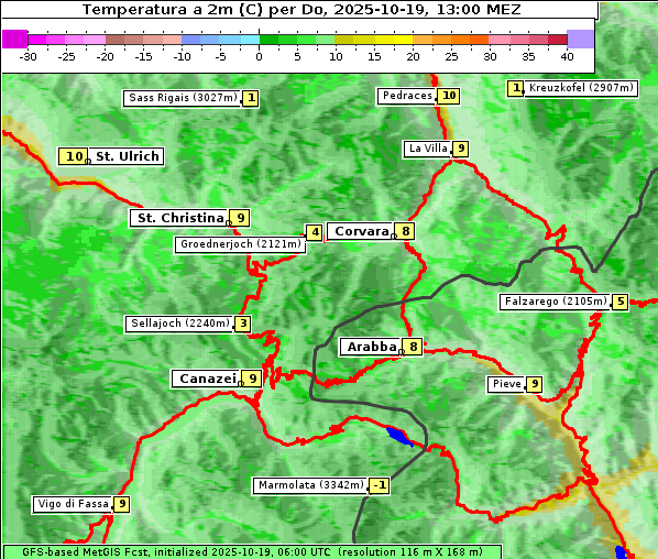 Temperatur, 19. 10. 2025