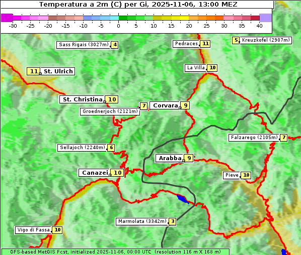 Temperatur, 6. 11. 2025