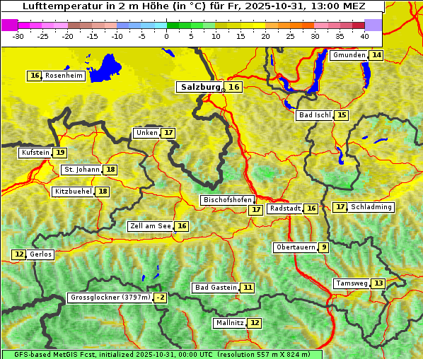 Temperatur, 31. 10. 2025