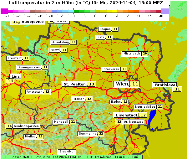 Temperatur, 4. 11. 2024