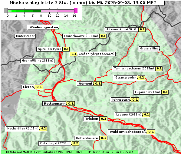Niederschlag, 3. 9. 2025