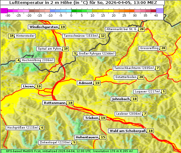 Temperatur, 5. 4. 2026