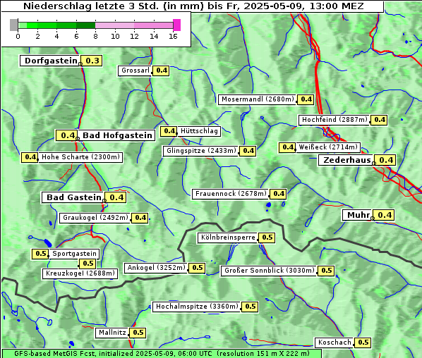 Niederschlag, 9. 5. 2025
