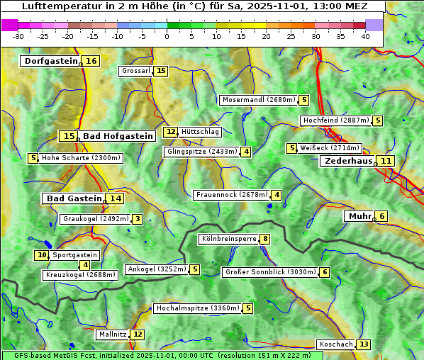 Temperatur, 1. 11. 2025