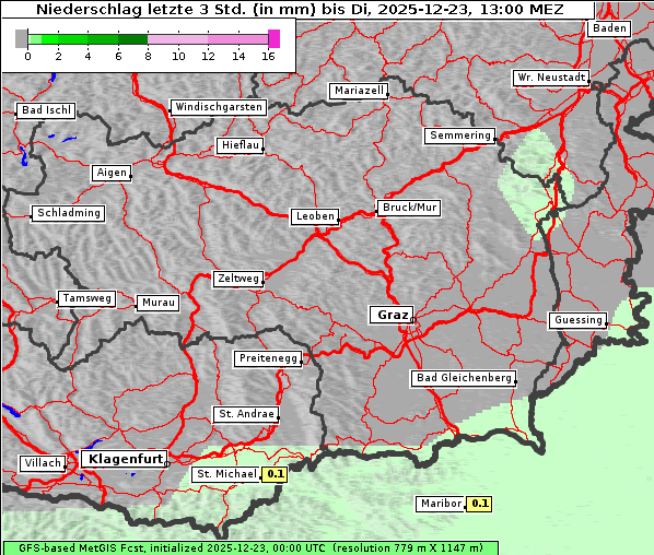 Niederschlag, 23. 12. 2025