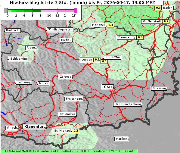 Niederschlag, 17. 4. 2026