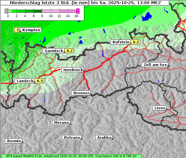Niederschlag, 25. 10. 2025