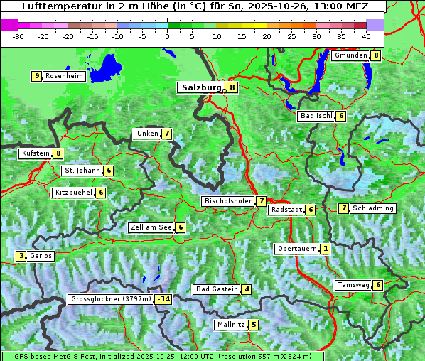 Temperatur, 26. 10. 2025