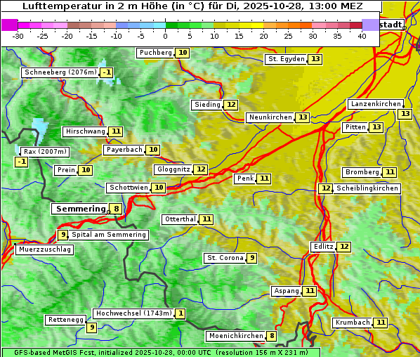 Temperatur, 28. 10. 2025
