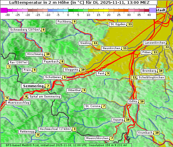 Temperatur, 11. 11. 2025