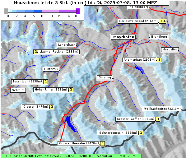 Neuschnee, 8. 7. 2025