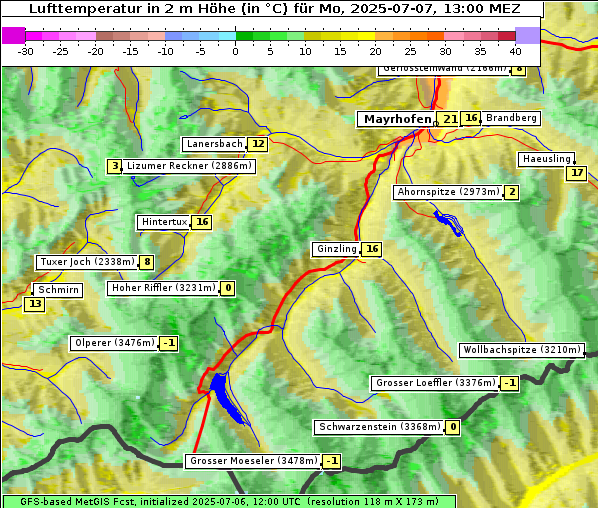 Temperatur, 7. 7. 2025