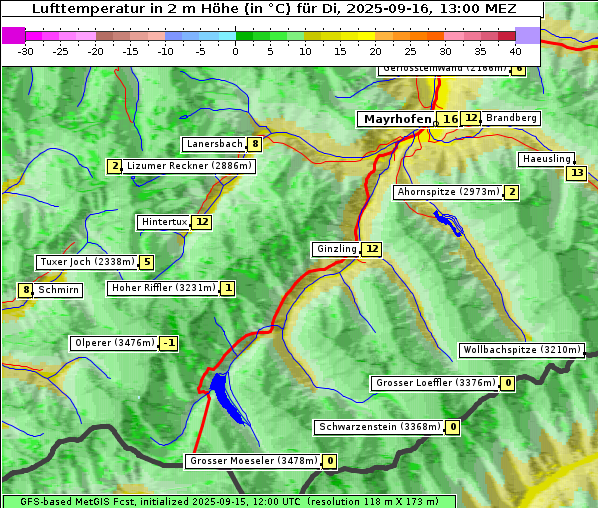 Temperatur, 16. 9. 2025