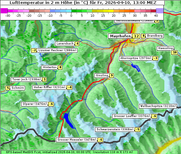 Temperatur, 10. 4. 2026