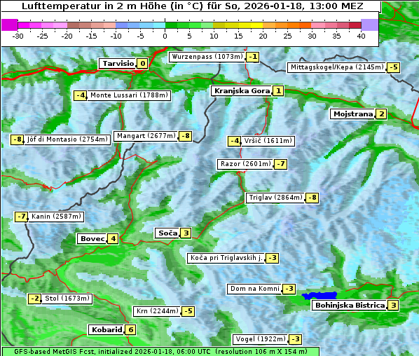 Temperatur, 18. 1. 2026