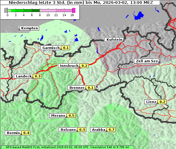 Niederschlag, 2. 3. 2026