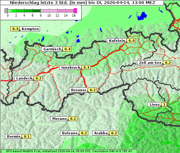 Niederschlag, 14. 4. 2026
