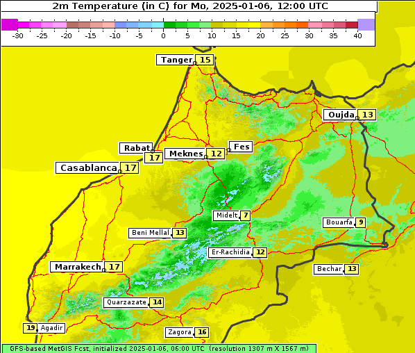 Temperatur, 6. 1. 2025