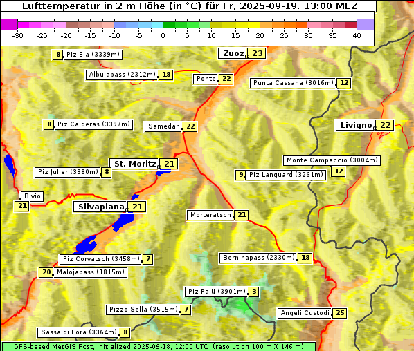 Temperatur, 19. 9. 2025