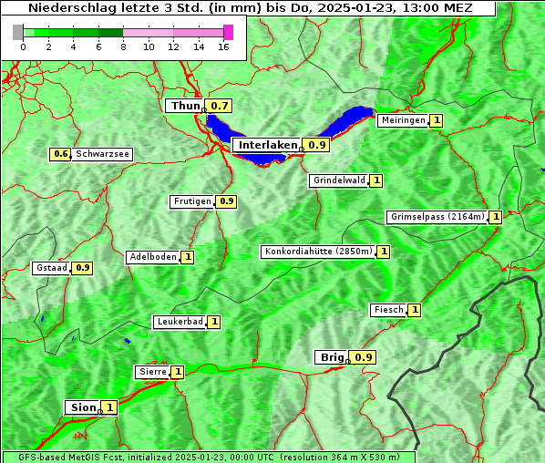 Niederschlag, 23. 1. 2025