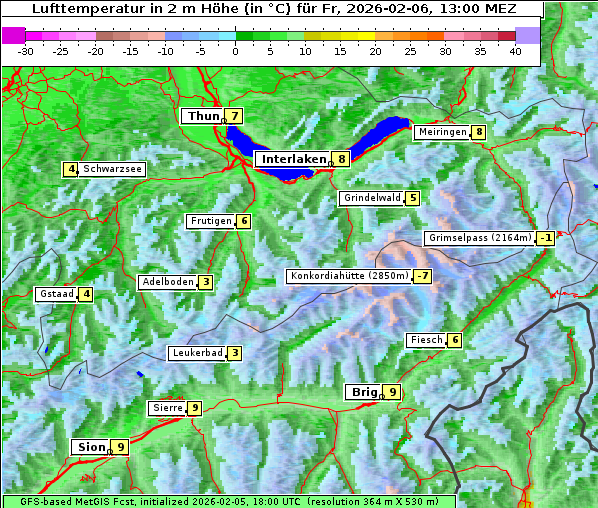 Temperatur, 6. 2. 2026