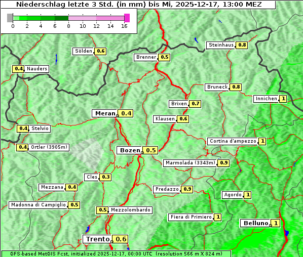 Niederschlag, 17. 12. 2025