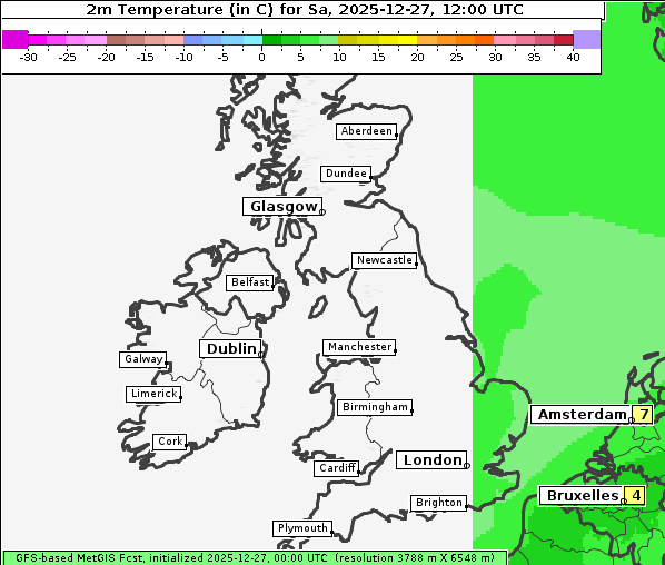 Temperatur, 27. 12. 2025