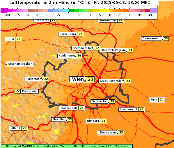 Temperatur, 13. 6. 2025