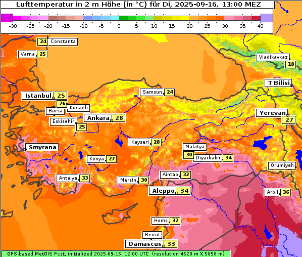 Temperatur, 16. 9. 2025
