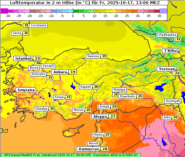 Temperatur, 17. 10. 2025