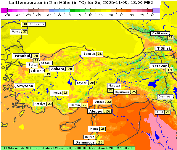 Temperatur, 9. 11. 2025