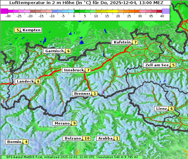 Temperatur, 4. 12. 2025