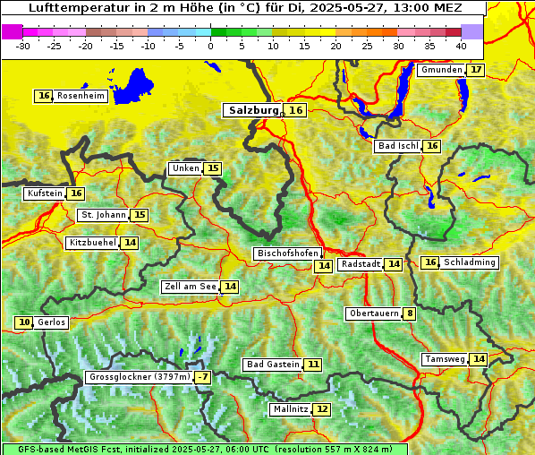 Temperatur, 27. 5. 2025