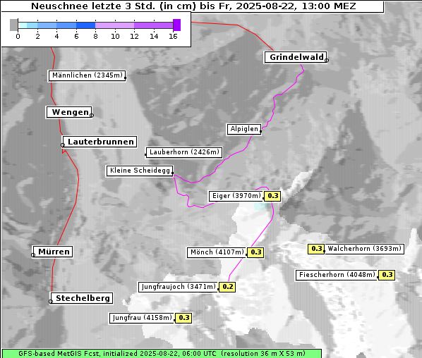 Neuschnee, 22. 8. 2025