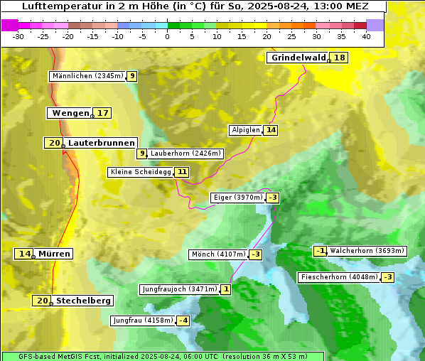 Temperatur, 24. 8. 2025