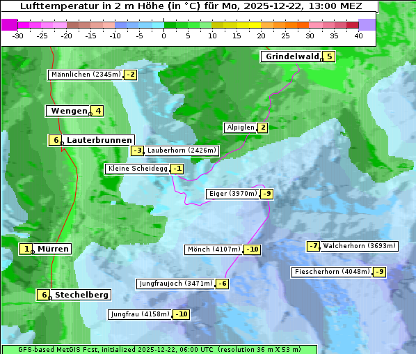 Temperatur, 22. 12. 2025