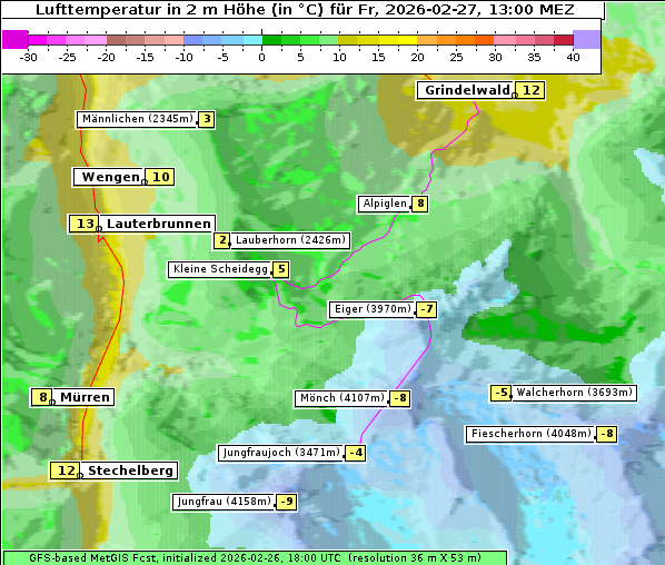 Temperatur, 27. 2. 2026