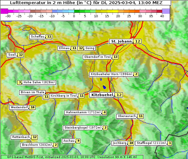 Temperatur, 4. 3. 2025