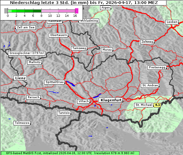 Niederschlag, 17. 4. 2026
