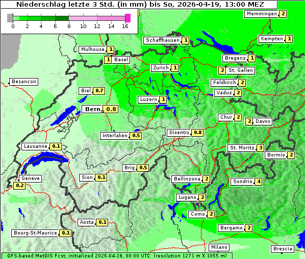 Niederschlag, 19. 4. 2026