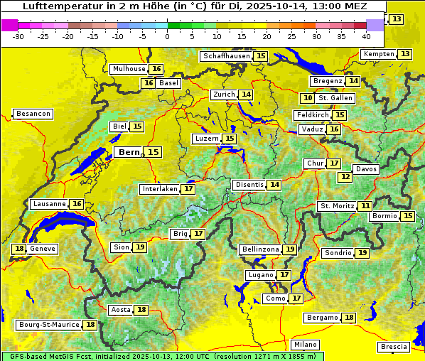 Temperatur, 14. 10. 2025